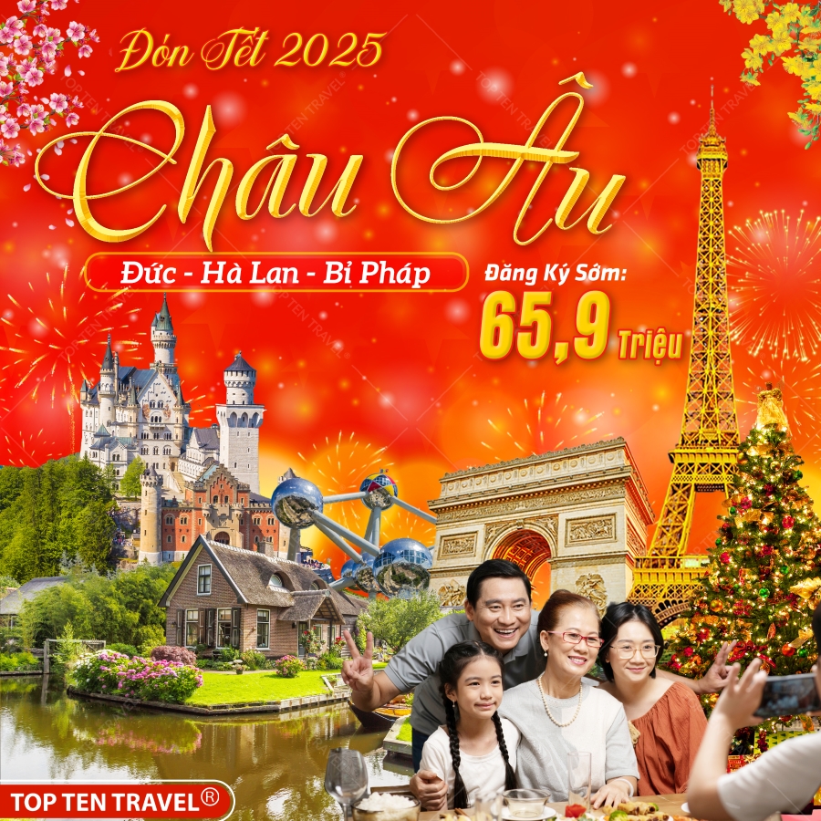 Tour Du Lịch Châu Âu Tết: Đức - Hà Lan - Bỉ - Pháp 9N8D